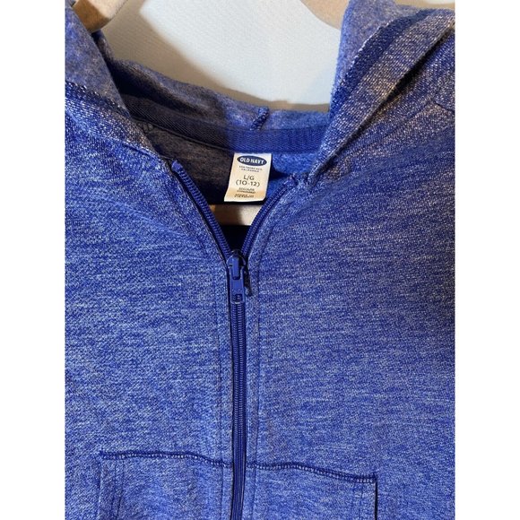 OLD NAVY Sweater Boys Large 10-12 Blue Hooded Zip Up Sweatshirt Sweatshirt Kids. - Picture 2 of 7